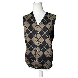 Vintage Fendi Wollwesten Schwarz Braun L/XL Schwarz