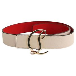 Christian Louboutin Cinto de couro bege Bege