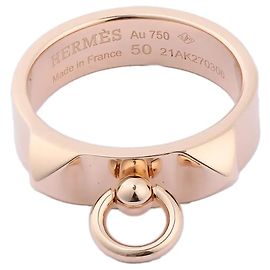 Hermès Hermes Collier de Chien Ring 750(PG) 6.5g 50 21AK270306 Golden