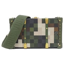 Bolsa de Ombro Louis Vuitton Damoflage Neo Wallet Trunk Verde claro