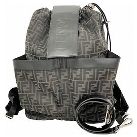 Fendi Zucca Nylon Canvas Backpack Black