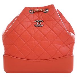 Chanel Red Small Aged Calfskin Gabrielle Backpack Red