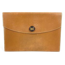 Pochette Rio Clutch Bag Vintage H Logo d'Hermès Marron