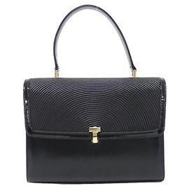 Tiffany & Co Tiffany Black Leather Handbag Black
