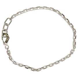 Collana Facettata Dalmata Bottega Veneta Nero Argento Crudo