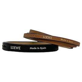 Loewe Double Bangle Bracelet Set Brown Black