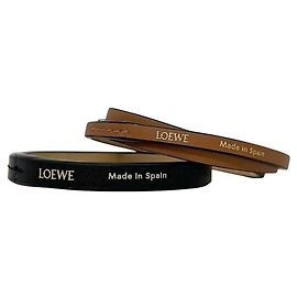 Conjunto de pulseiras duplas Loewe Marrom Preto
