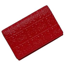 Loewe Repeat Bifold Wallet Red Leather Red