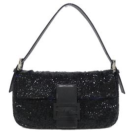 Fendi Baguette 26424 Shoulder Bag Black Blue