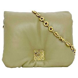 Sac à épaule Goya Puffer Loewe Vert Kaki