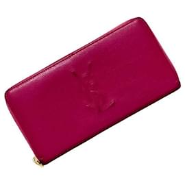 Yves Saint Laurent Pink Leather Long Wallet Pink