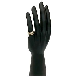 Hermès HERMES Ring in Rostrot mit Bandmotiv Silber