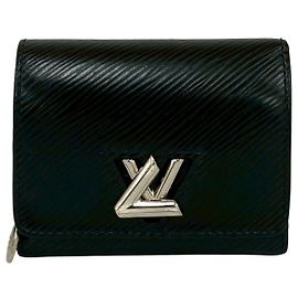 Portafoglio Twist Compatto in Pelle a Tre Pieghe Louis Vuitton Nero