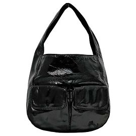 Prada Black Patent Leather Tote Bag Black