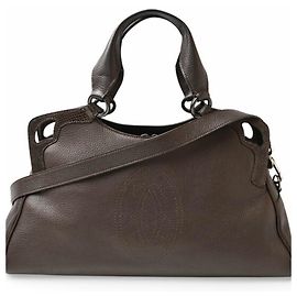 Cartier Marcello 2-Way Tote/Shoulder Bag Dark brown
