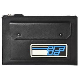 Prada Saffiano Patchwork Clutch Tasche/Beutel Schwarz