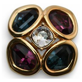 Broche de strass Christian Dior de los años 80 Dorado