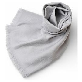 Gucci Wool Stole in Light Gray Grey