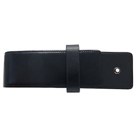 NEW MONTBLANC CASE FOR 2 MEISTERSTÜCK PENS 14311 BLACK LEATHER Black