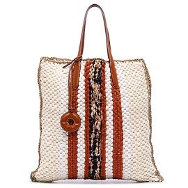 Bolsa Blossom de lã e seda crochê Loro Piana Marrom