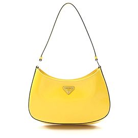 Borsa a Spalla in Pelle Prada Cleo Gialla Giallo