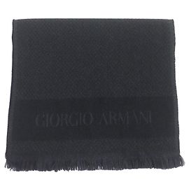 Giorgio Armani Wool Scarf Black
