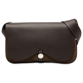 Bolsa Colorado PM em Vache Liège e Tecido Hermès Marrom