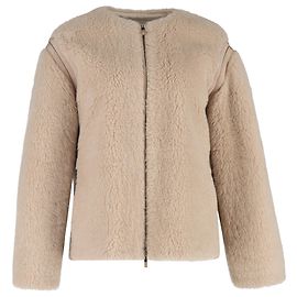 Jaqueta de Lã Bege com Acabamento em Grosgrain da Max Mara Bege