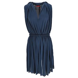 Vestido Mini com Decote em V em Viscose Azul Marinho da Lanvin Azul Azul marinho