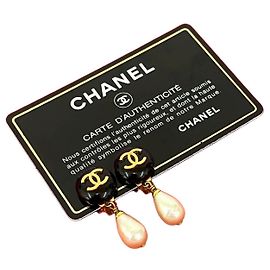 Orecchini in perle Chanel Coco Mark Nero