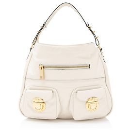 Bolsa hobo Angela em couro Marc Jacobs Branco