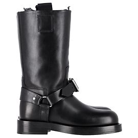 Burberry Leather Mid-Calf Boots Black