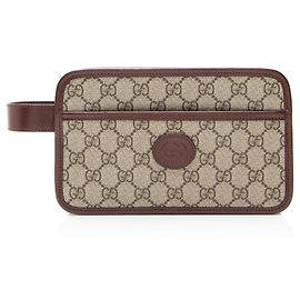 Pochette da viaggio Gucci GG Supreme Marrone Beige