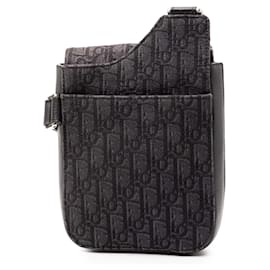 Dior-Dior Oblique Canvas Saddle Pouch Crossbody-Brown