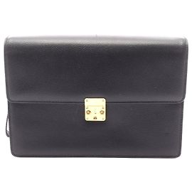 Yves Saint Laurent Leather Clutch Bag Black