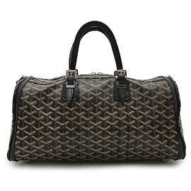 Goyard Croisiere 40 Handbag PVC Coated Canvas Black