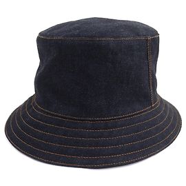 Hermès H Embroidered Denim Cotton Bucket Hat60 Blue
