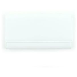 Carteira longa de couro com logo Jil Sander Branco
