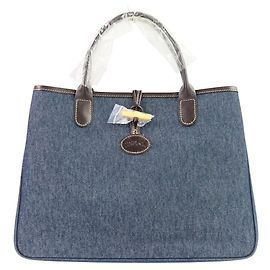 Bolsa tote em denim ROSEAU da Longchamp Azul