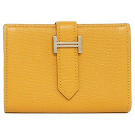 Hermès Hermes Bearn Mini Chevre Wallet Yellow