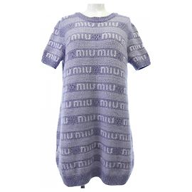 Miu Miu Cashmere-Mix Einteiler-Kleid Lila
