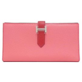 Cartera Larga Soufflé de Cabra Bearn de Hermès Rosa Otro