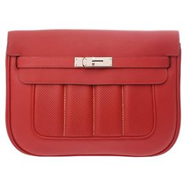 Sac à épaule Hermès Berline 28 Rouge Kazak Rouge