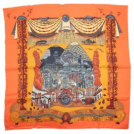 Sciarpa Hermès Carré 90 - L'ATLANTIDE Arancione