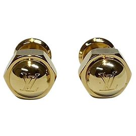 Abotoaduras de metal dourado Louis Vuitton Dourado