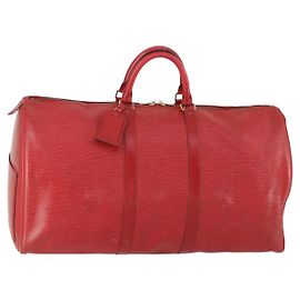 LOUIS VUITTON Epi Keepall 60 Bolsa Boston Roja M42947 LV Auth 159412 Roja