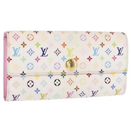 LOUIS VUITTON Geldbörse Sarah Monogram Multicolor M93745 Auth 163012 Weiß