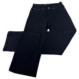 Calça de algodão vintage Versace preta M Preto