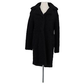 Karl Lagerfeld Schwarzer Wollmantel Schwarz