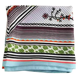 Tory Burch Bufanda de seda multicolor Multicolor